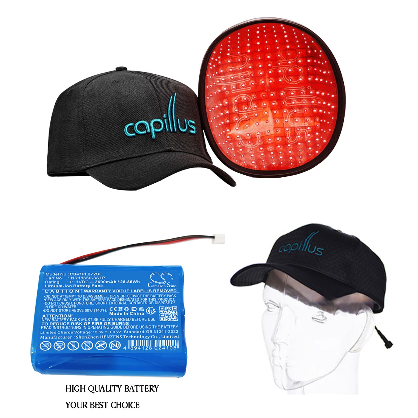 2600mAh INR18650-3S1P Battery for Capillus 272