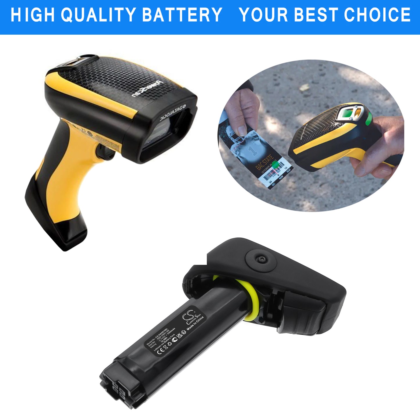 3350mAh RBP-PM91-BK, DTL-RBPPM91LK Battery for Datalogic PowerScan PBT9100, PBT9501, PD9330, PD9531-RT, PM9300, PM9501