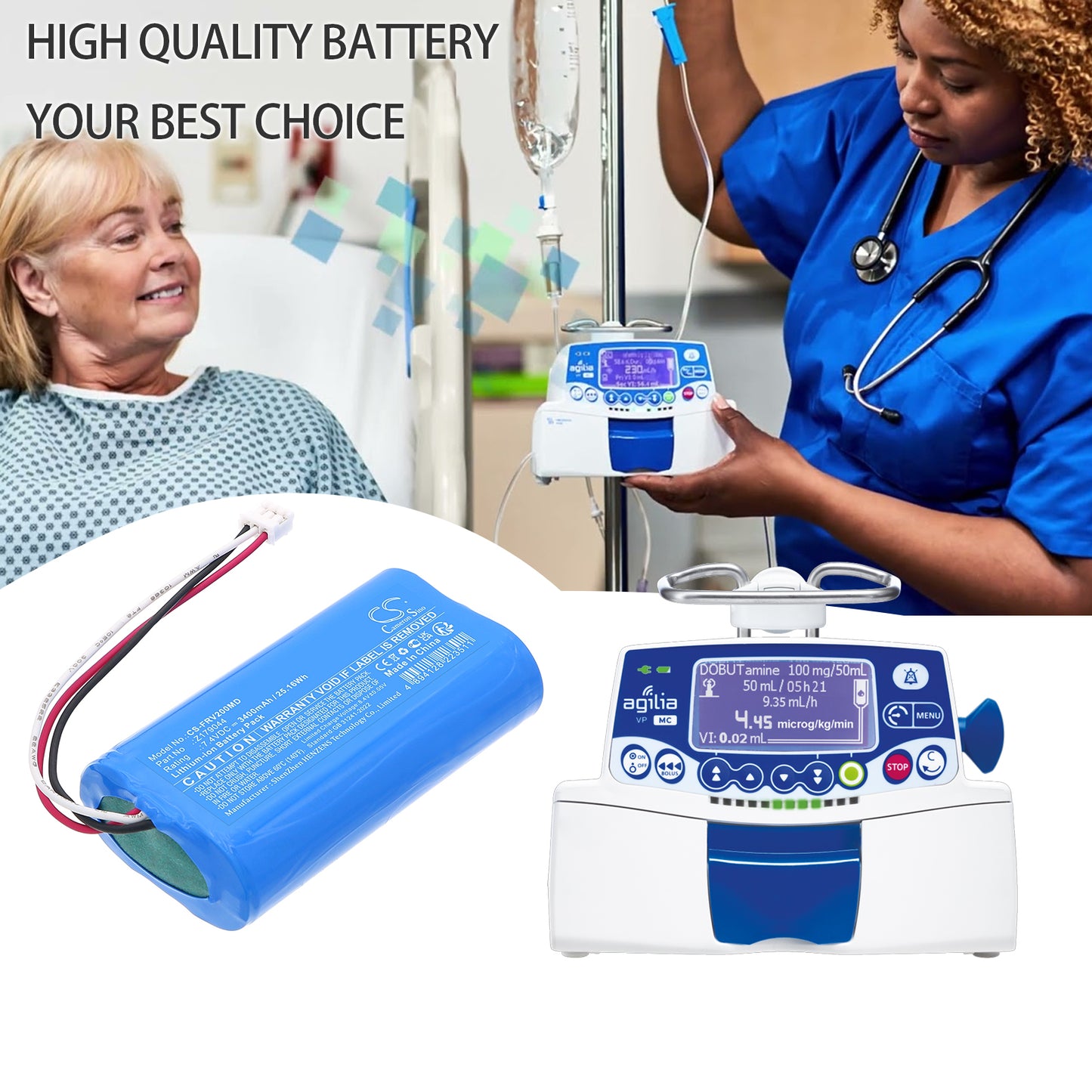 3400mAh Z179044, Z179971, Z179985 Battery for Fresenius infusion pump Volumat Agilia VP Version V2, SP Version V2