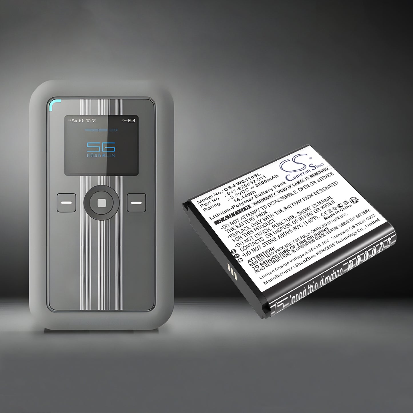 3800mAh 941-925552-011 Battery for JexStream RG1100 Franklin Wireless