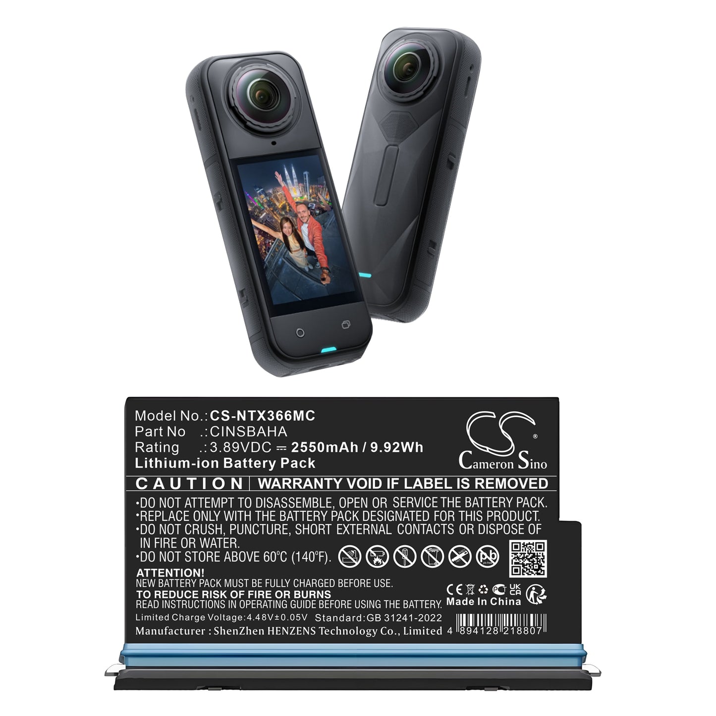 2550mAh CINSBAHA Battery for Insta360 One X5