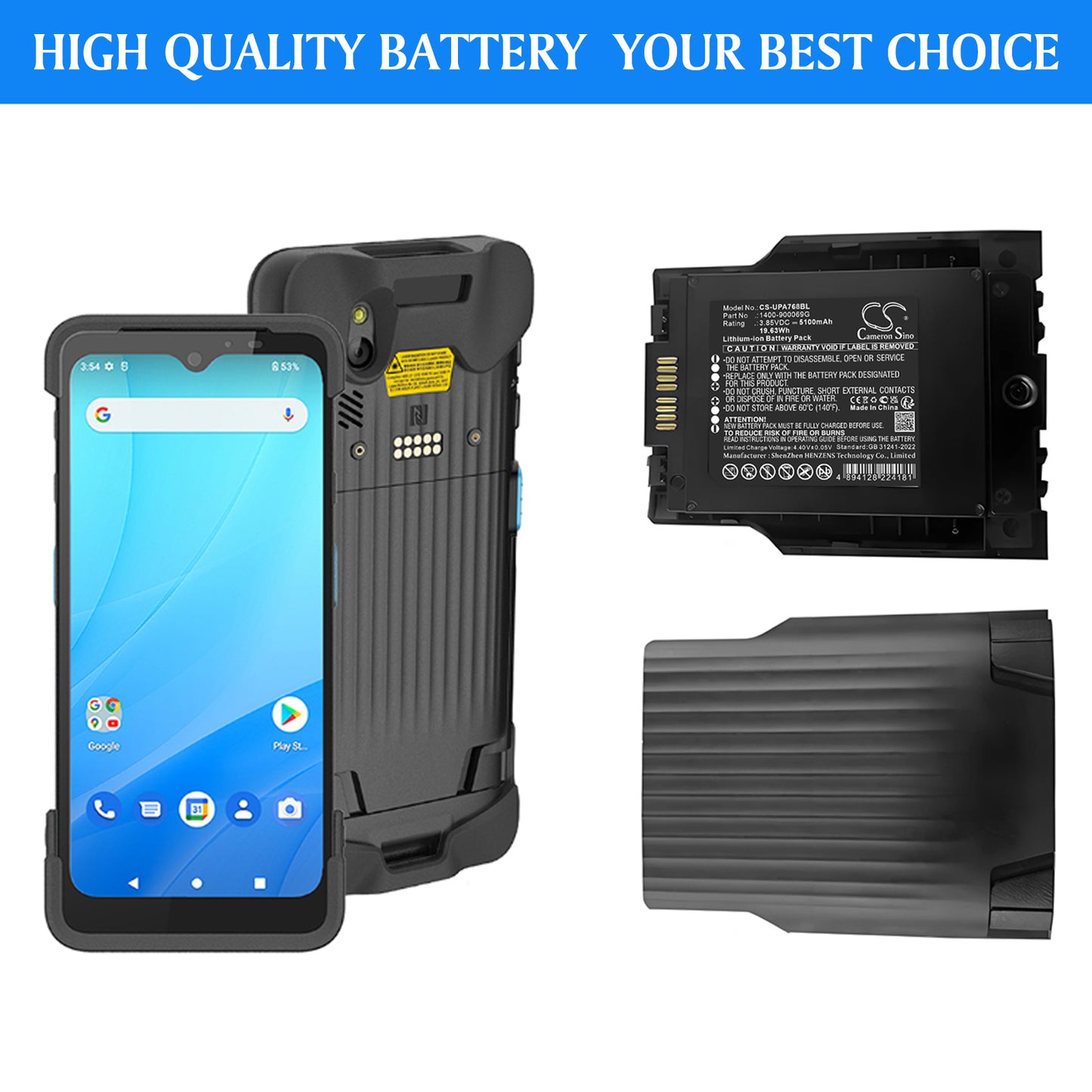 5100mAh 1400-900069G Battery for Unitech PA768 Rugged Mobile Computer