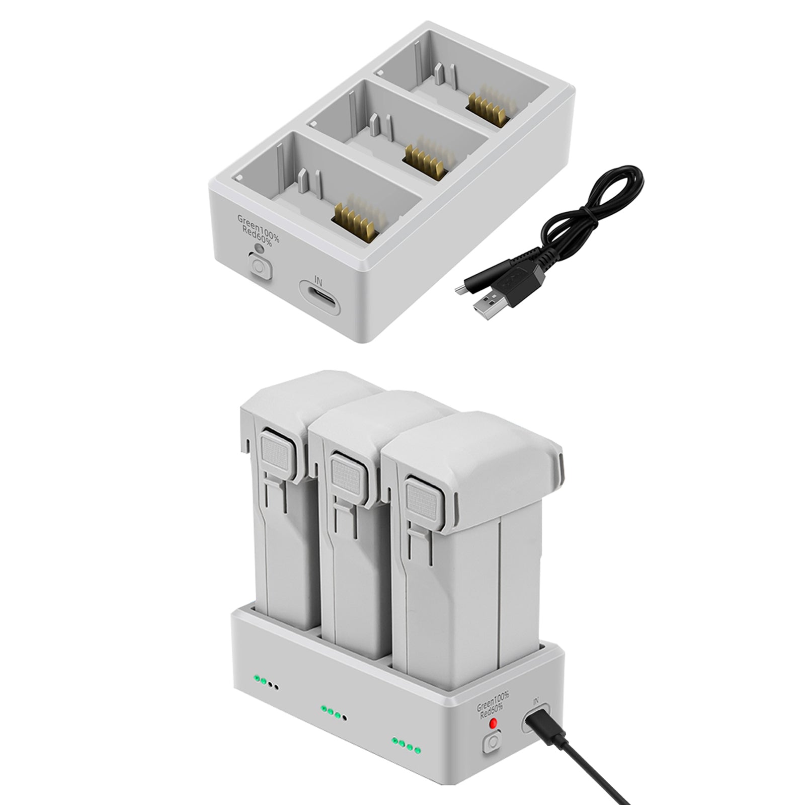 Two Way USB QC3.0 Battery Charger Box Charging Hub Power Bank For DJI Mini 3, Mini 3 Pro-SMAVtronics
