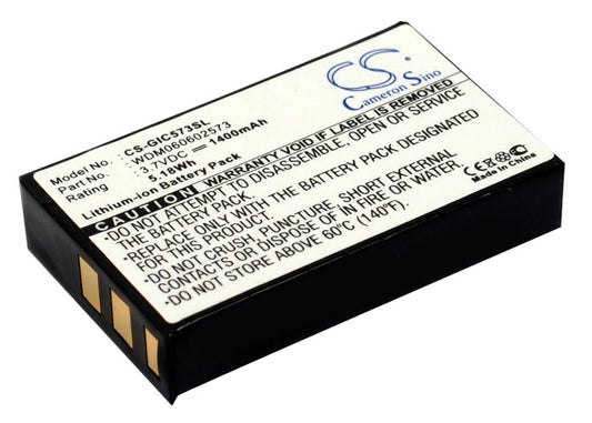 1400mAh WDM060602573 Battery Gigabyte GC-RAMDISK 1.2, i-RAM-SMAVtronics