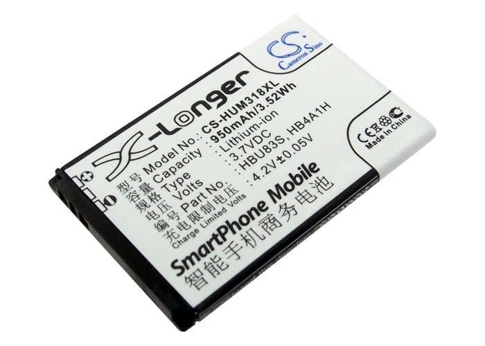 950mAh HBU83S Battery HUAWEI METROPCS M636, Pinnacle, Pinnacle 2, Pinnacle2-SMAVtronics