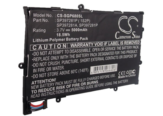 5000mAh SP397281P Battery for SAMSUNG Galaxy Tab 7.7, GT-P6800, GT-P6810, SCH-I815, SP397281A-SMAVtronics
