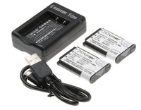 Bundle - 2 x 1150mAh Battery, Charger for Sony Cyber-shot DSC-HX300, DSC-HX50, DSC-HX50V, DSC-HX50V/B, DSC-HX50VB, DSC-HX60V, DSC-HX90, DSC-HX90V