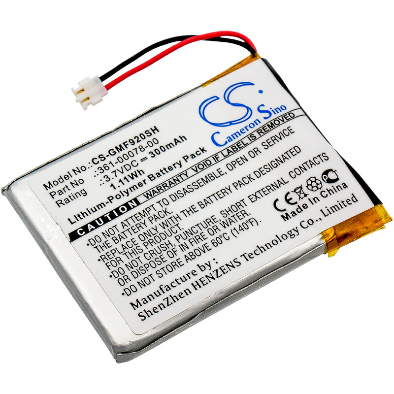 300mAh 361-00078-00 Battery for Garmin Forerunner 920XT-SMAVtronics