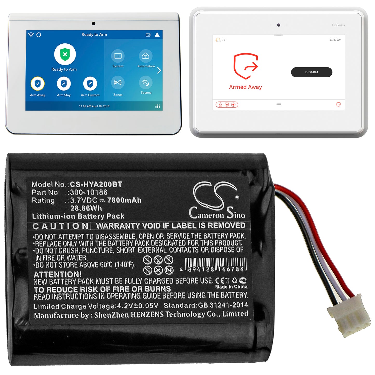 7800mAh 300-10186 Battery for ADT Command Smart Security Panel, Honeywell AI05-2, AIO7-1, AIO7-2, Pro 7, ADT7AIO, ADT5AIO-SMAVtronics
