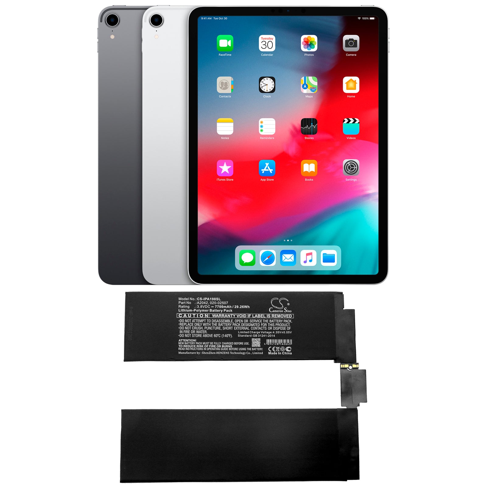 7700mAh 020-02507, A2042 Battery for Apple iPad A1934, A1979, A1980, A2013, iPad Pro 11, iPad Pro 11 2018 3rd Gen-SMAVtronics