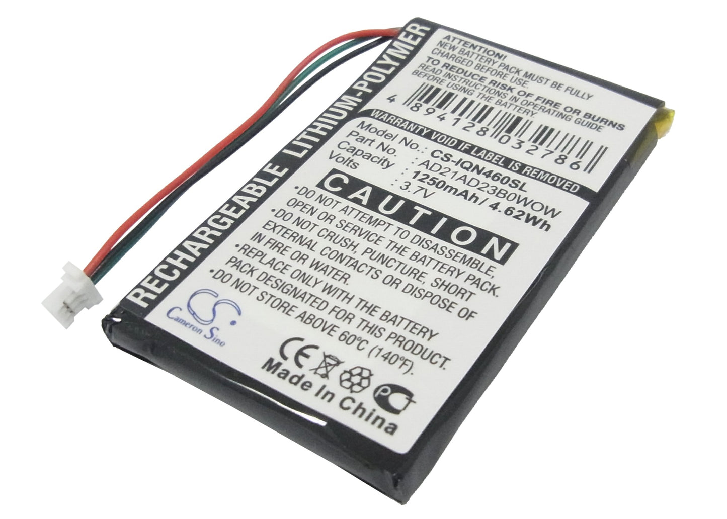 1250mAh AD21AD23B0WOW Battery for Garmin Nuvi 465, Nuvi 465LTM, Nuvi 465T-SMAVtronics