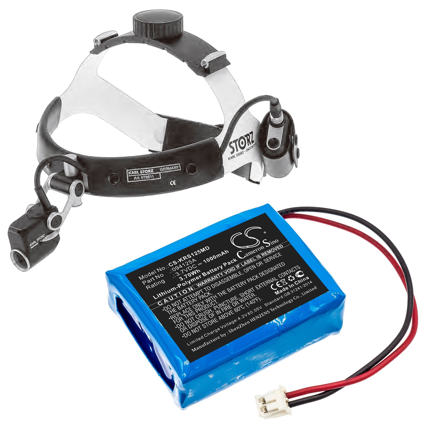 1000mAh 094125A Battery for Karl Storz Surgical Headlight-SMAVtronics