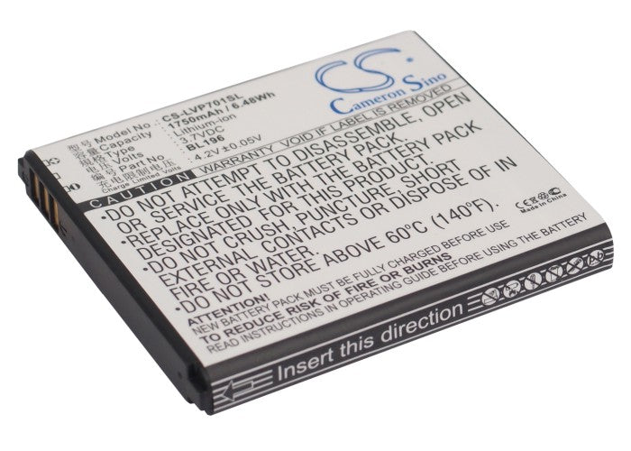 1750mAh BL196 Battery for LENOVO P700, P700i-SMAVtronics