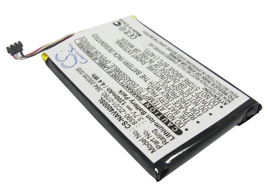 1200mAh Li-Polymer Battery for Navigon GPS 40 Easy, 40 Plus, 40 Premium-SMAVtronics