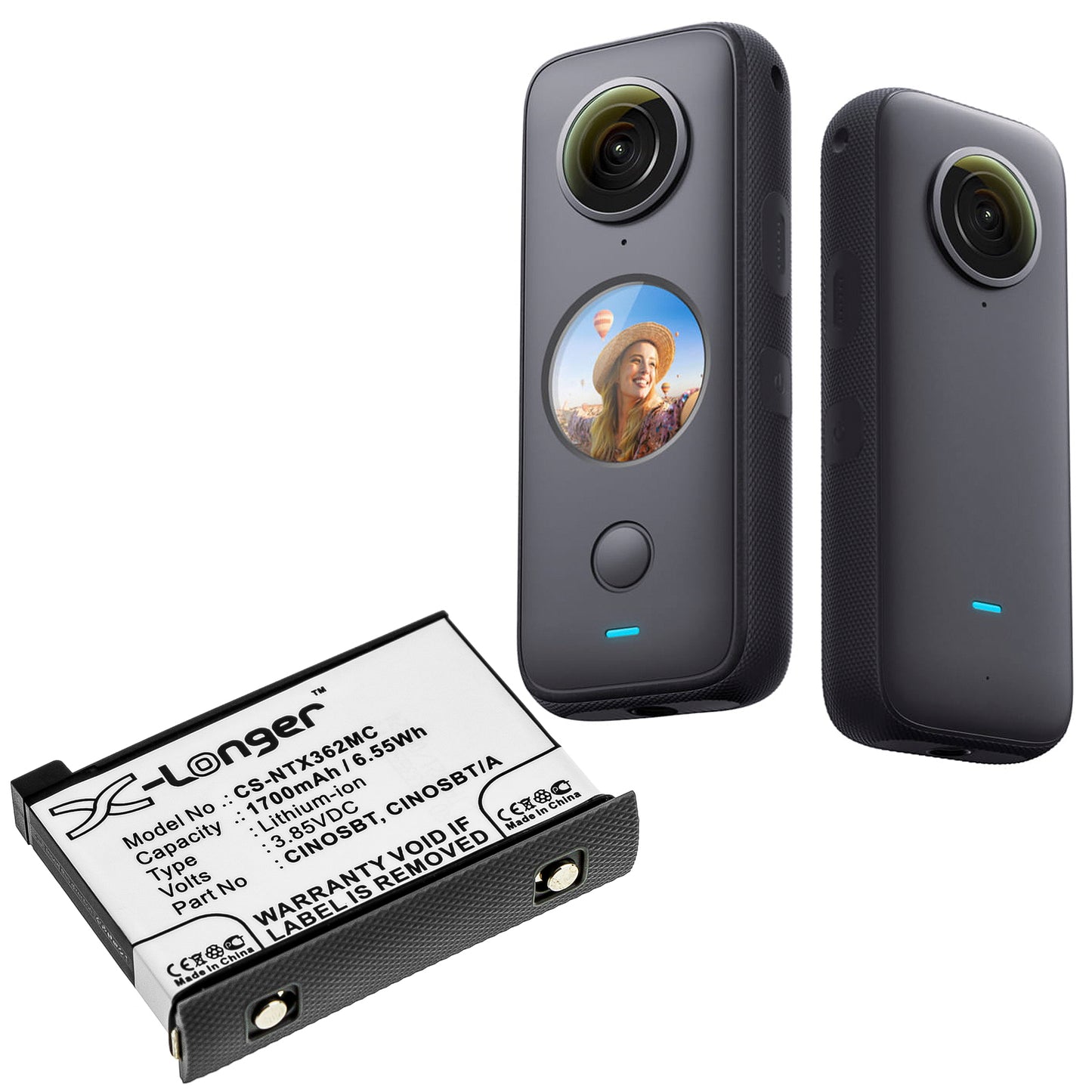 1700mAh CINOSBT Battery for Insta360 One X2 Action Camera-SMAVtronics