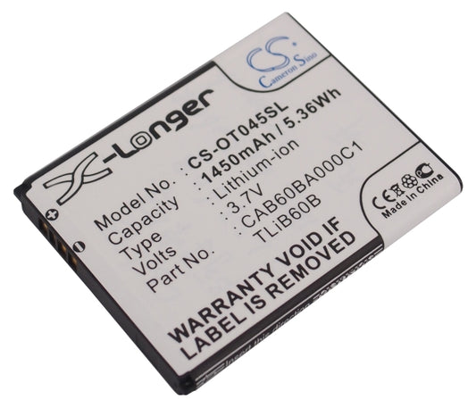 1450mAh Battery for Alcatel USCELLULAR ADR3045 One Touch Shockwave, TCL J210, J300, J310-SMAVtronics