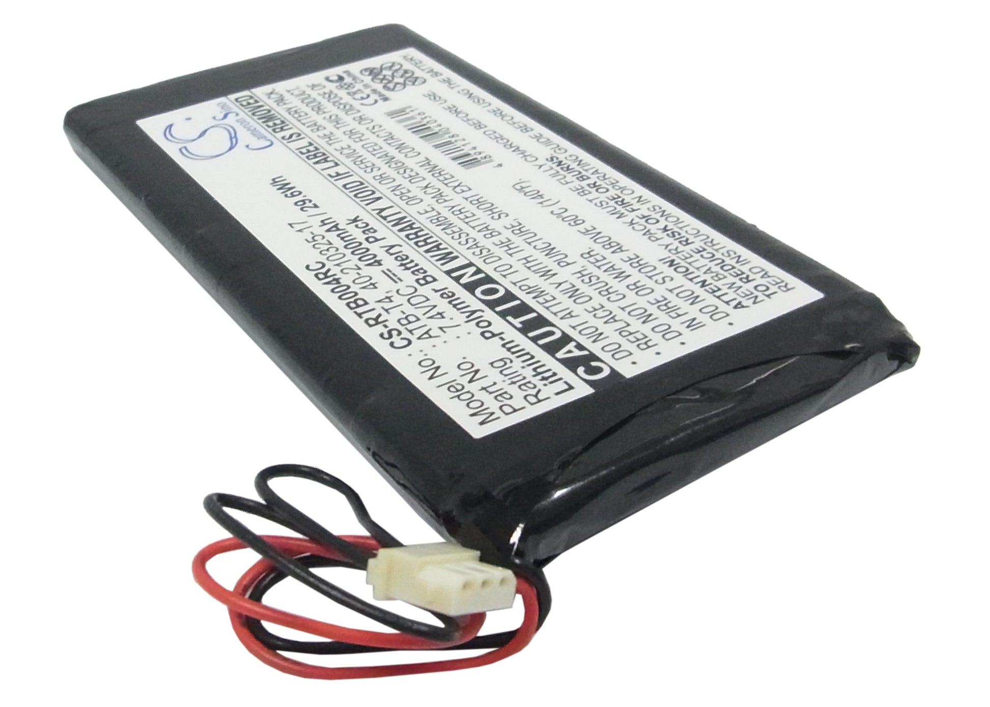 4000mAh 40-210325-17, ATB-T4 Battery for RTI T4, T4 Touch Panel, Zig Bee-SMAVtronics