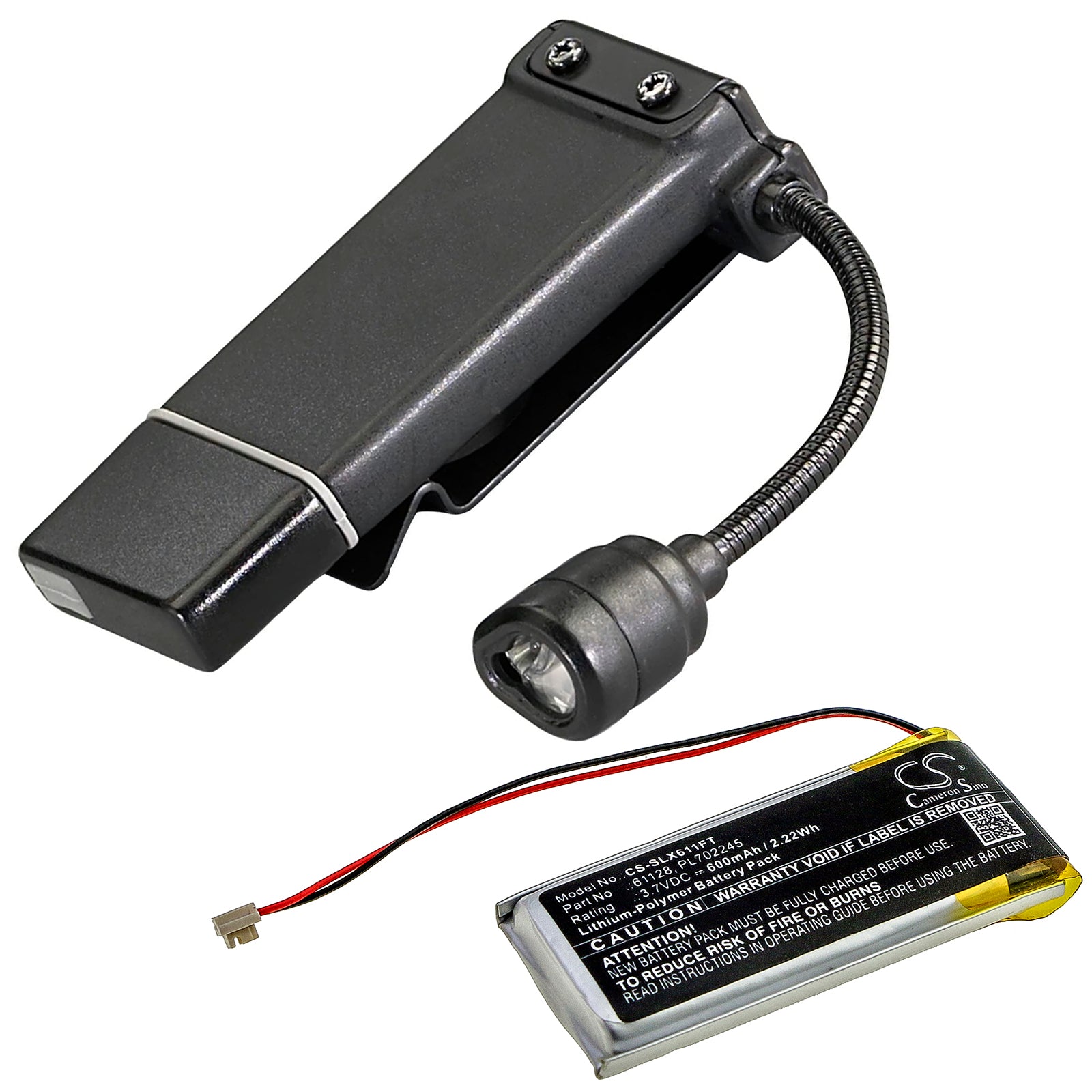 600mAh 61128, PL702245 Battery for Streamlight ClipMate USB-SMAVtronics