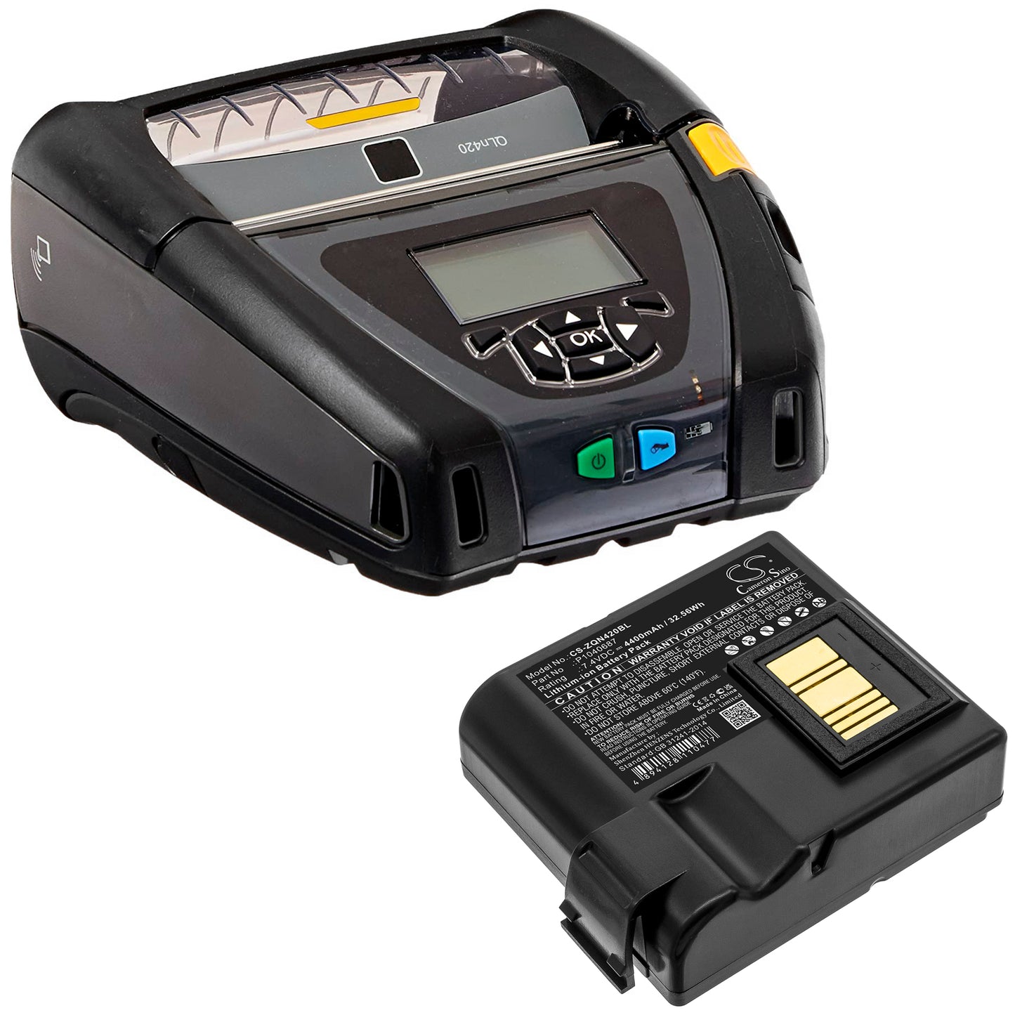 6400mAh P1040687, P1050667-016, BTRY-MPP-68MA1-01 Battery for Zebra QLN420, ZQ630-SMAVtronics