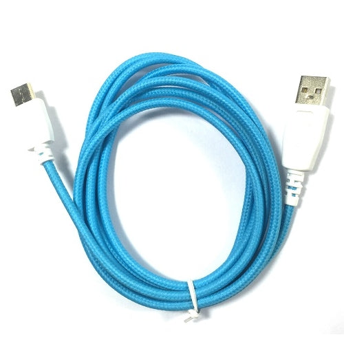 1 PACK - SMAVCO 6.5 feet (2 meter) Blue Braided Data Sync Charger Charging USB Cable Cord for Nabi Fuhu XD JR Kid HD NABi Jr and NABi XD Tablet-SMAVtronics