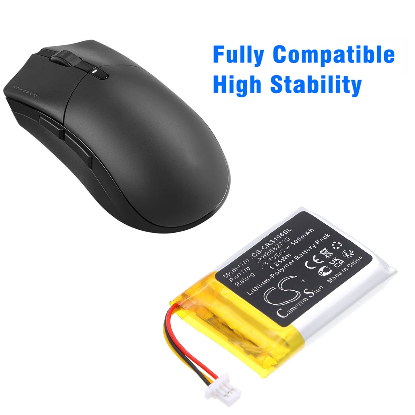 500mAh AHB682730 Battery for Corsair RGP0106 Sabre Wireless Gaming Mouse