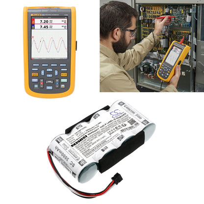 3000mAh BP120 Battery for Fluke Scopemeter 120 (Firmware 2.01 version and above)