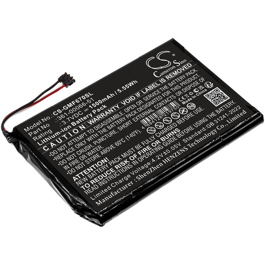 1500mAh 361-00066-51 Battery for Garmin Fleet 670 LM Truck