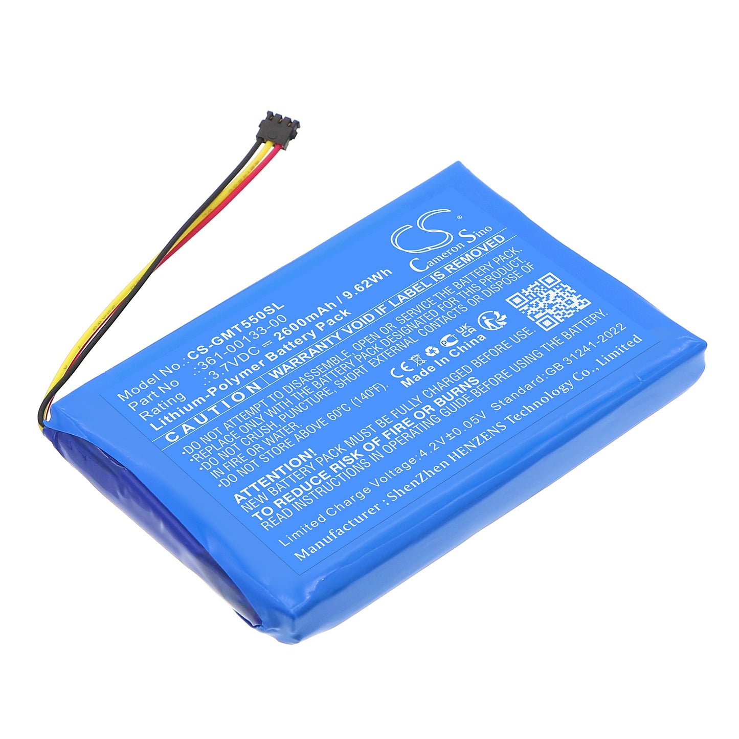 2600mAh 361-00133-00 Battery for Garmin Tread 5.5, Zumo XT