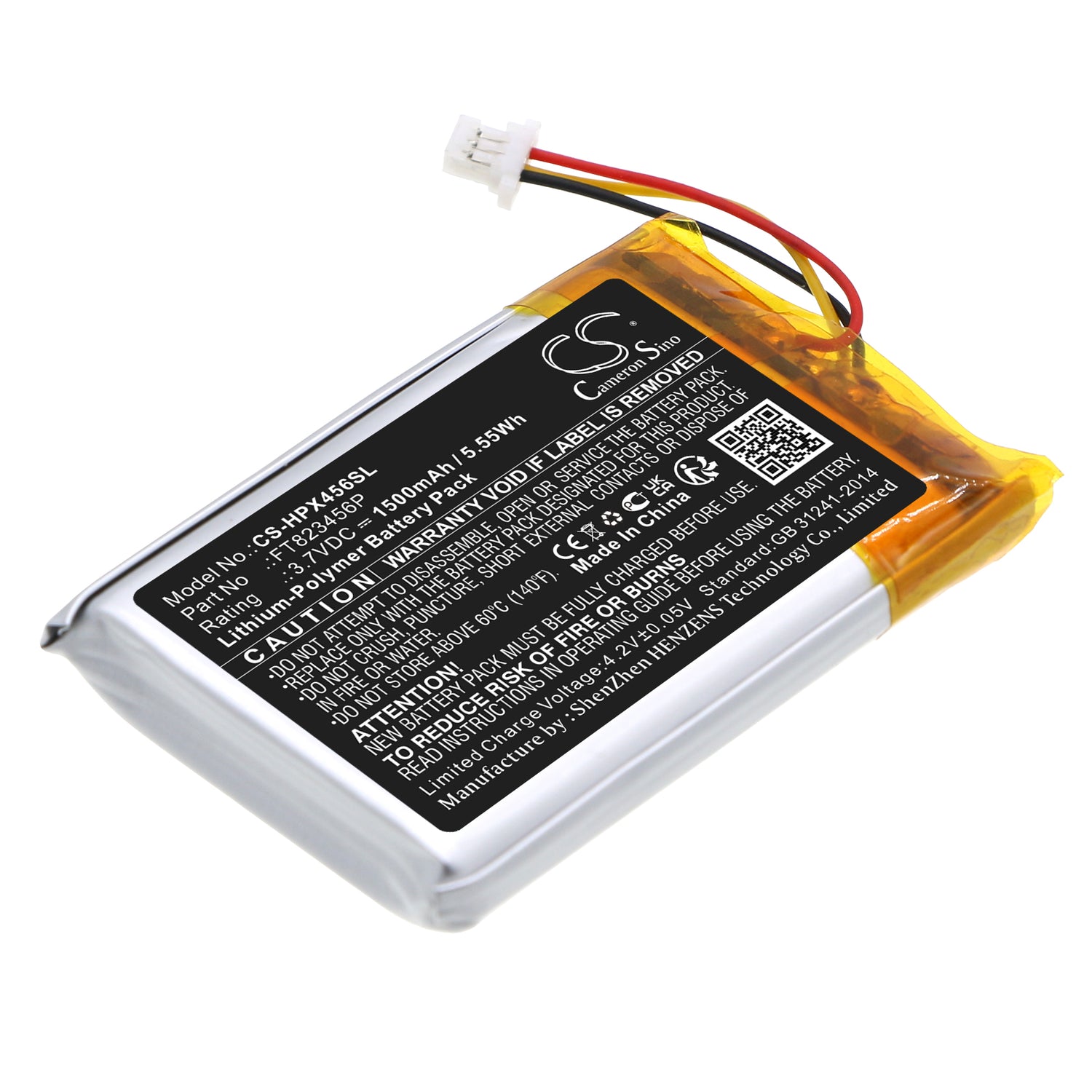 1500mAh FT823456P Battery for HyperX Cloud Orbit S, LucidSound LS35X, Asus ROG Strix Go 2.4-SMAVtronics