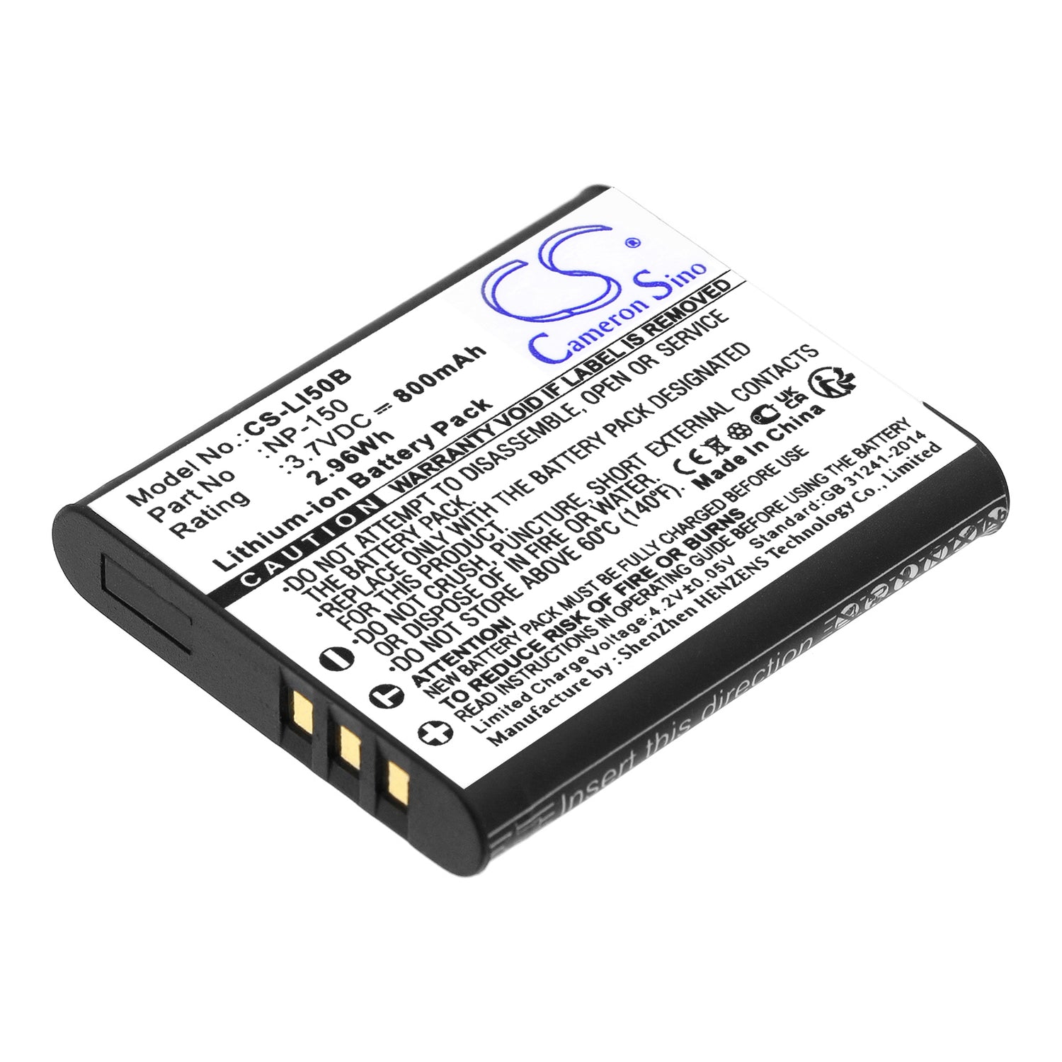 800mAh DB-100, LB-050 Camera Battery for Ricoh CX4, CX5, CX6, WG-4 GPS, WG-5 GPS, WG-20, Theta Z1, Theta X 360° Camera-SMAVtronics