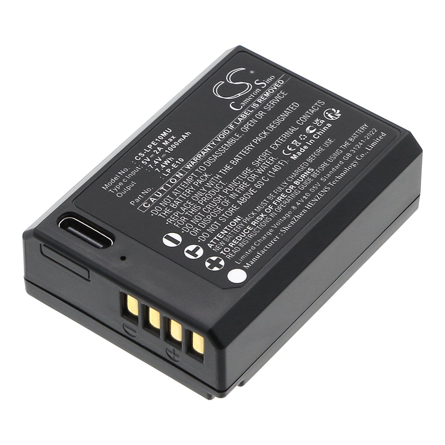 1000mAh LP-E10 Battery for Canon DS126291, DS126491, DS126621, EOS 1100D, 1200D, 1300D, 4000D, KISS X50, X70, X90, REBEL T3, T5, 1300D T6, T6, iGuide IMS-5