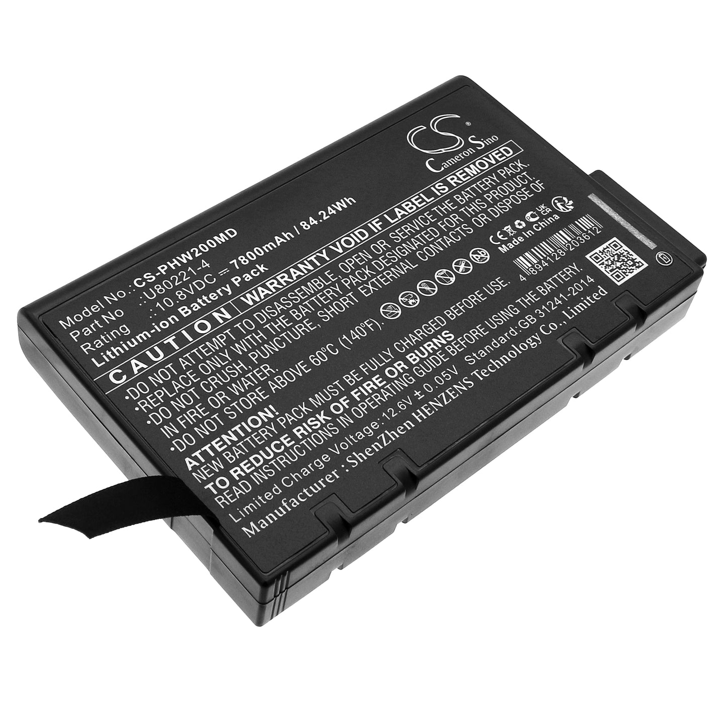7800mAh 453564674191, ME202EK, U80221-4 Battery for Philips PageWriter TC10, TC20, TC30 Cardiograph