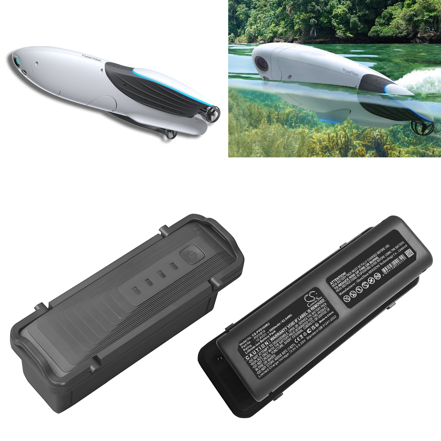 5800mAh PDOIB10 Battery for PowerVision PowerDolphin Intellijet Wizard underwater