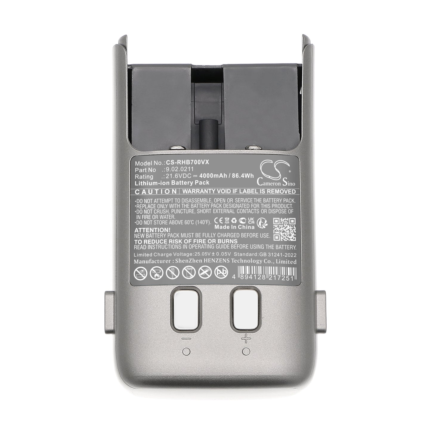 4000mAh 9.02.0211, R200002-17W Battery for Roborock H7, H7M1A