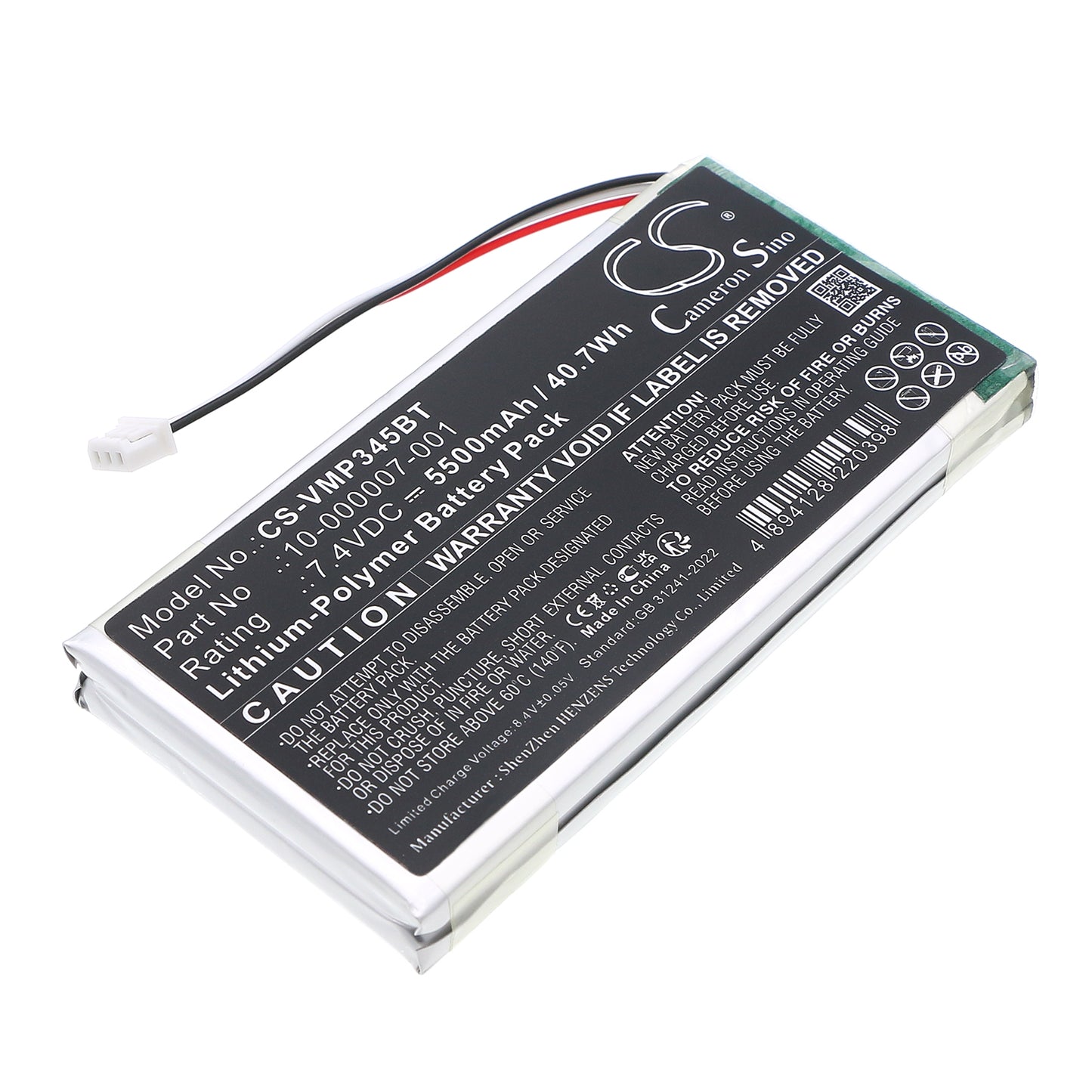 5500mAh 10-000007-001, 11900748-00 Battery for Vivint CP01 Control Panel, V-MP2-345 Master Control Panel