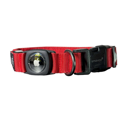 Airtag Holder LED Dog Collar Rechargeable, Waterproof, Adjustable, Soft, Reflective-SMAVtronics