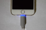 3ft Grey Noodle Light up Lightning to USB Cable for Apple iPhone 11, iPhone 12, iPhone SE, iPhone 13, iPhone 13 Pro, iPad mini, iPad Air