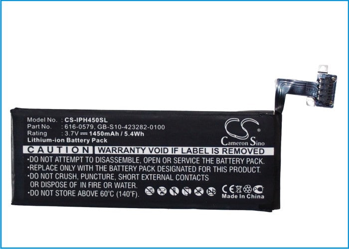 1450mAh Li-Polymer 616-0579 Battery Apple iPhone 4S MD269LL/A, MD276LL/A-SMAVtronics