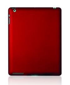 Rubberized Snap On Hard Back Shell Case for Apple iPAD 2 - Red-SMAVtronics