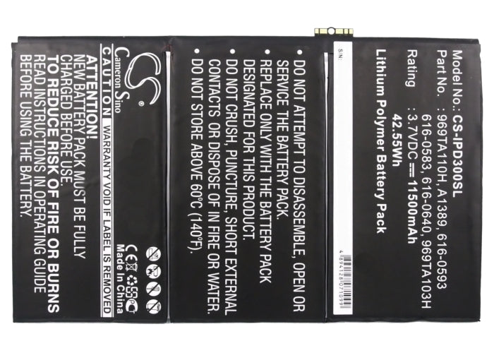 11500mAh Battery Apple iPAD MD510LL/A, MD511LL/A, MD512LL/A, MD513LL/A, MD514LL/A, MD515LL/A-SMAVtronics