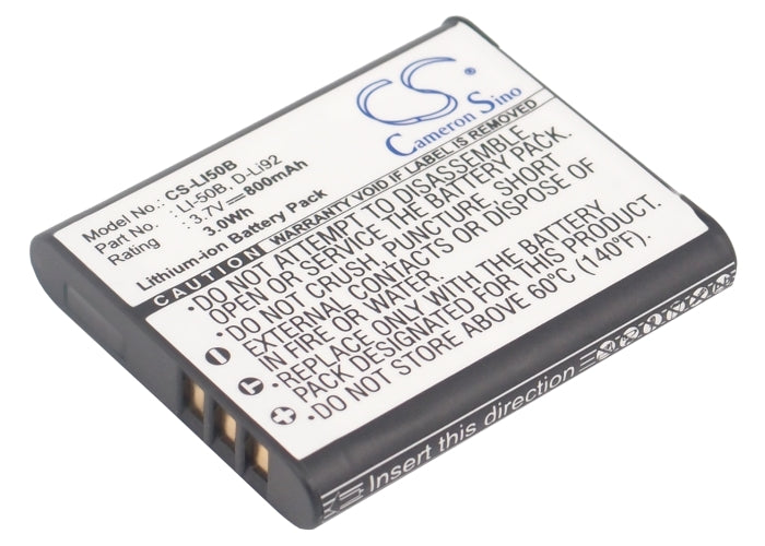800mAh LI-50B Camera Battery for OLYMPUS D-750, D-755, D-760, LS-100 and more (List Included)-SMAVtronics