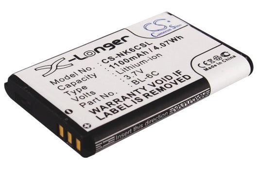1100mAh BL-6C Battery for Nokia E50, E70, N-Gage, N-Gage QD, Nokia 2865 and more models (list included)-SMAVtronics