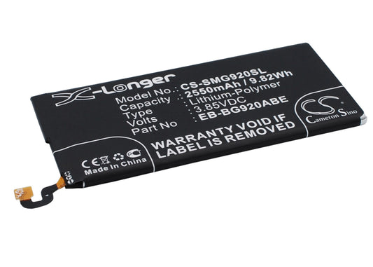 2550mAh EB-BG920ABE Battery Samsung Galaxy S6, SM-G920P, SM-G920S, SM-G920T, SM-G920V, SM-G920W8, SM-G920X-SMAVtronics