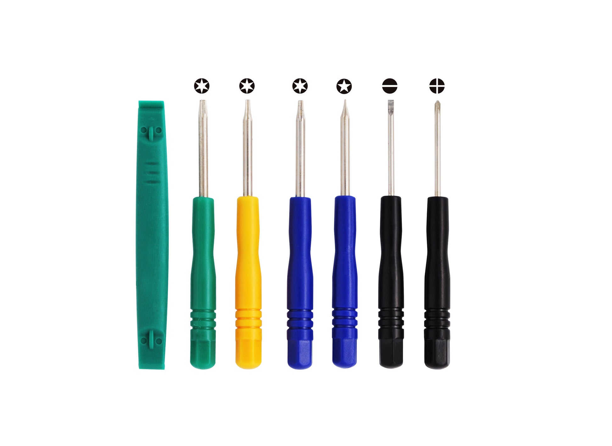 7 Tools (T8, T6, T5, T-, T+, Plastic & Pentalobe) Repair Kit Opening Tools For iPhone, iPad, GPS, Kindle, Nook, iPod, Watch Repair, Battery Replacement-SMAVtronics