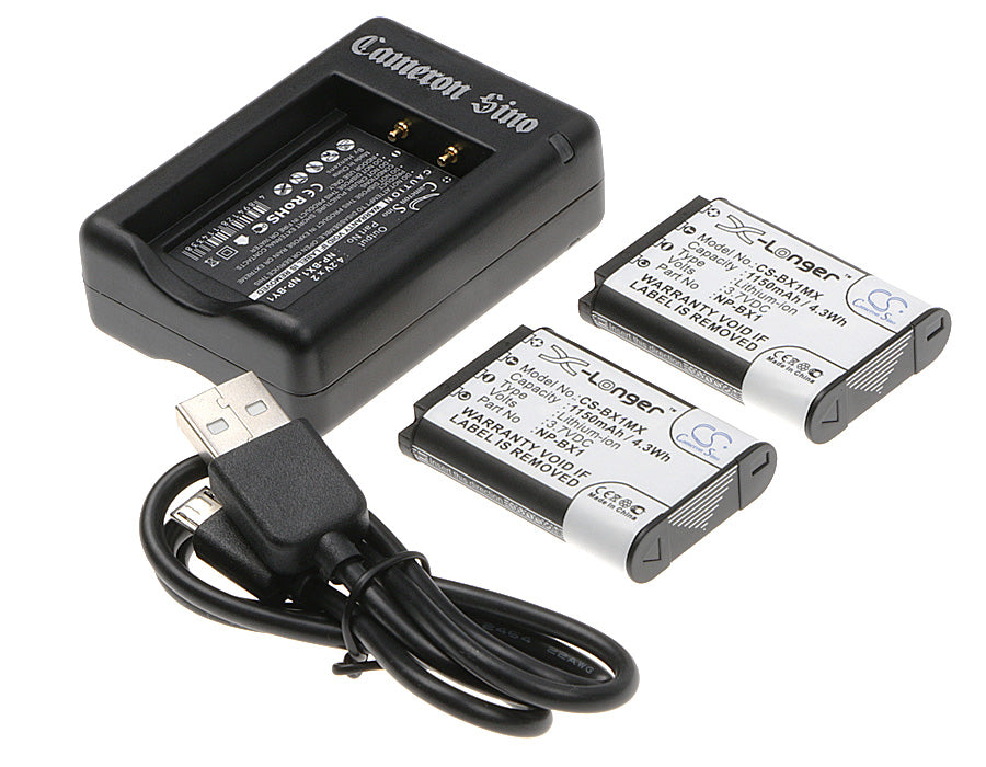 Bundle - 2 x 1150mAh Battery, Charger for Sony Cyber-shot DSC-RX1, DSC-RX100, DSC-RX100 II, DSC-RX100 III, DSC-RX100/B, DSC-RX100M2, DSC-RX100M2/B-SMAVtronics