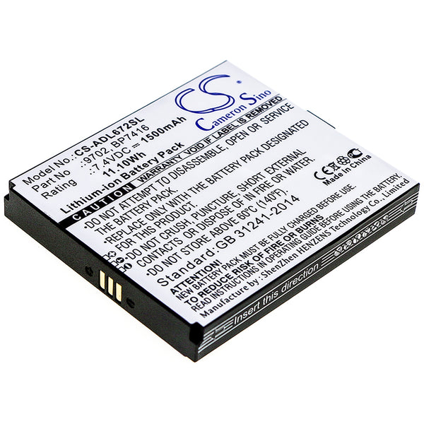 1500mAh 9702, BP7416 Battery for Additel ADT 672