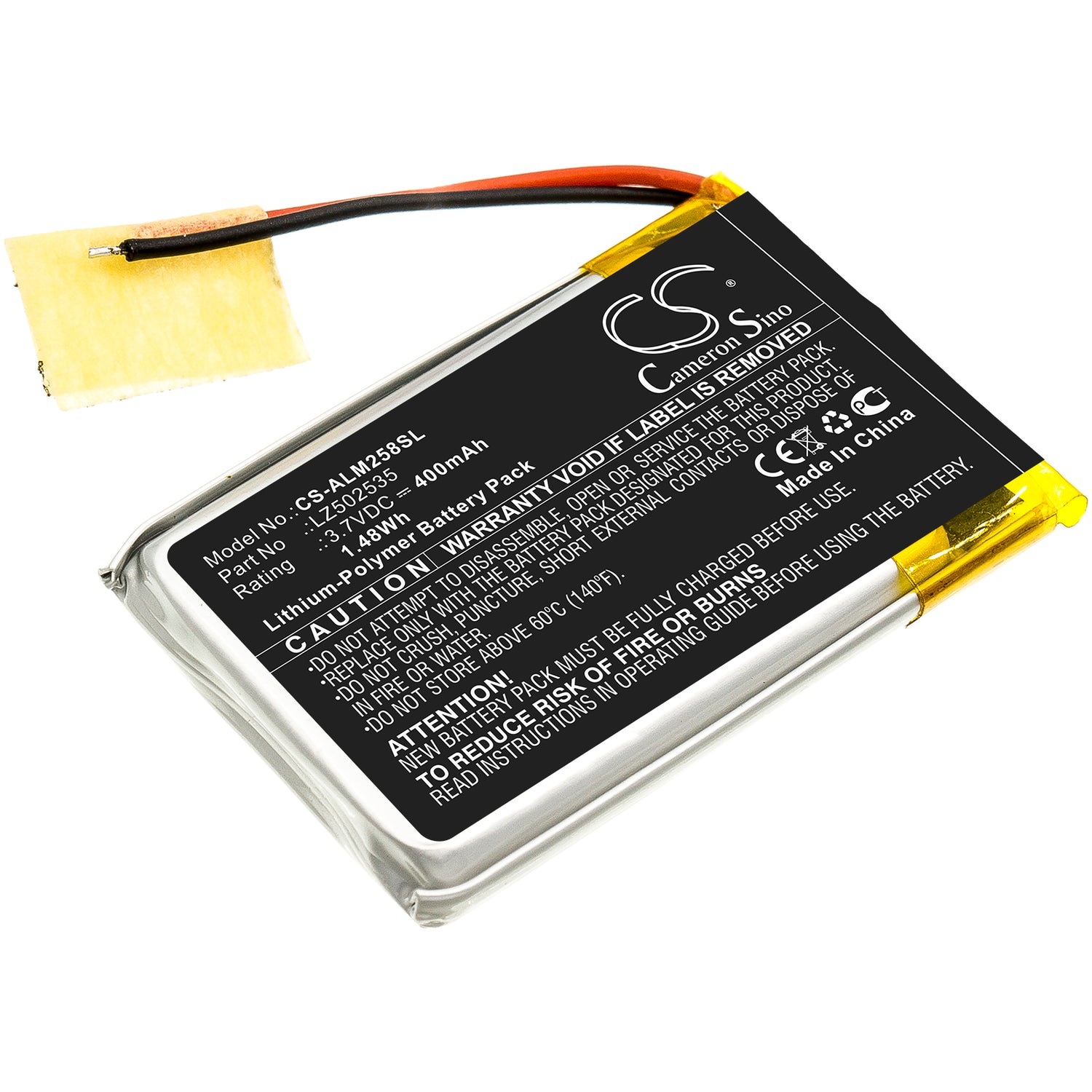 400mAh LZ502535 Battery for Altec Lansing iMW257, iMW257-MT, iMW257-OW-TA, iMW258, iMW258BLK, Mini H2O 2, Mini H2O 3-SMAVtronics