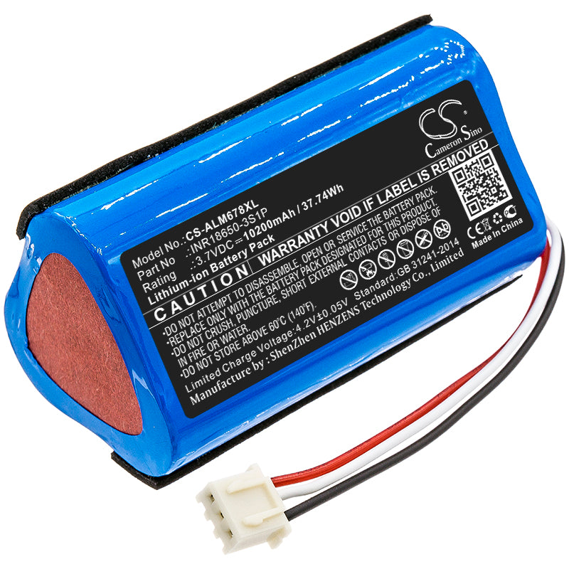 10200mAh INR18650-3S1P High Capacity Battery for Altec Lansing IMW789-BLG, IMW789, LifeJacket, LifeJacket XL, LifeJacket XL Rugged-SMAVtronics