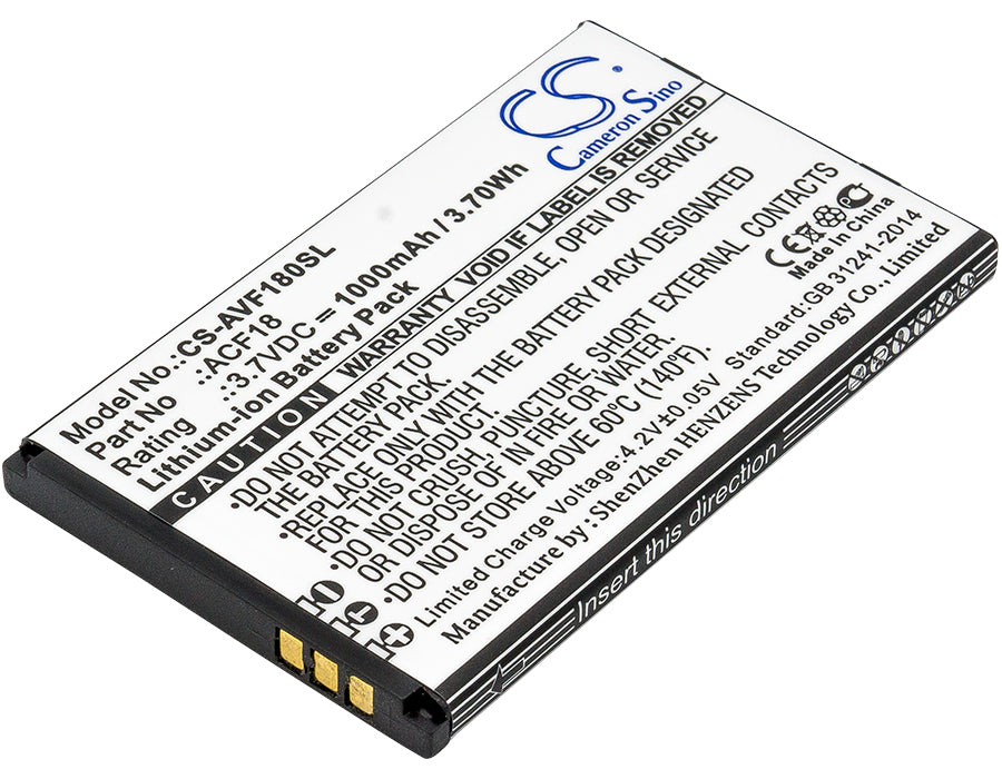 1000mAh ACF18, ACF18V2 Battery for Archos F18-SMAVtronics