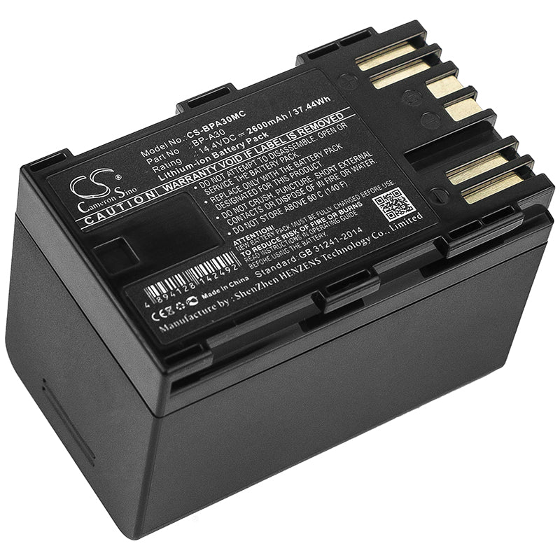 2600mAh BP-A30 Battery for Canon CA-CP200L, EOS C200, EOS C300 Mark II-SMAVtronics